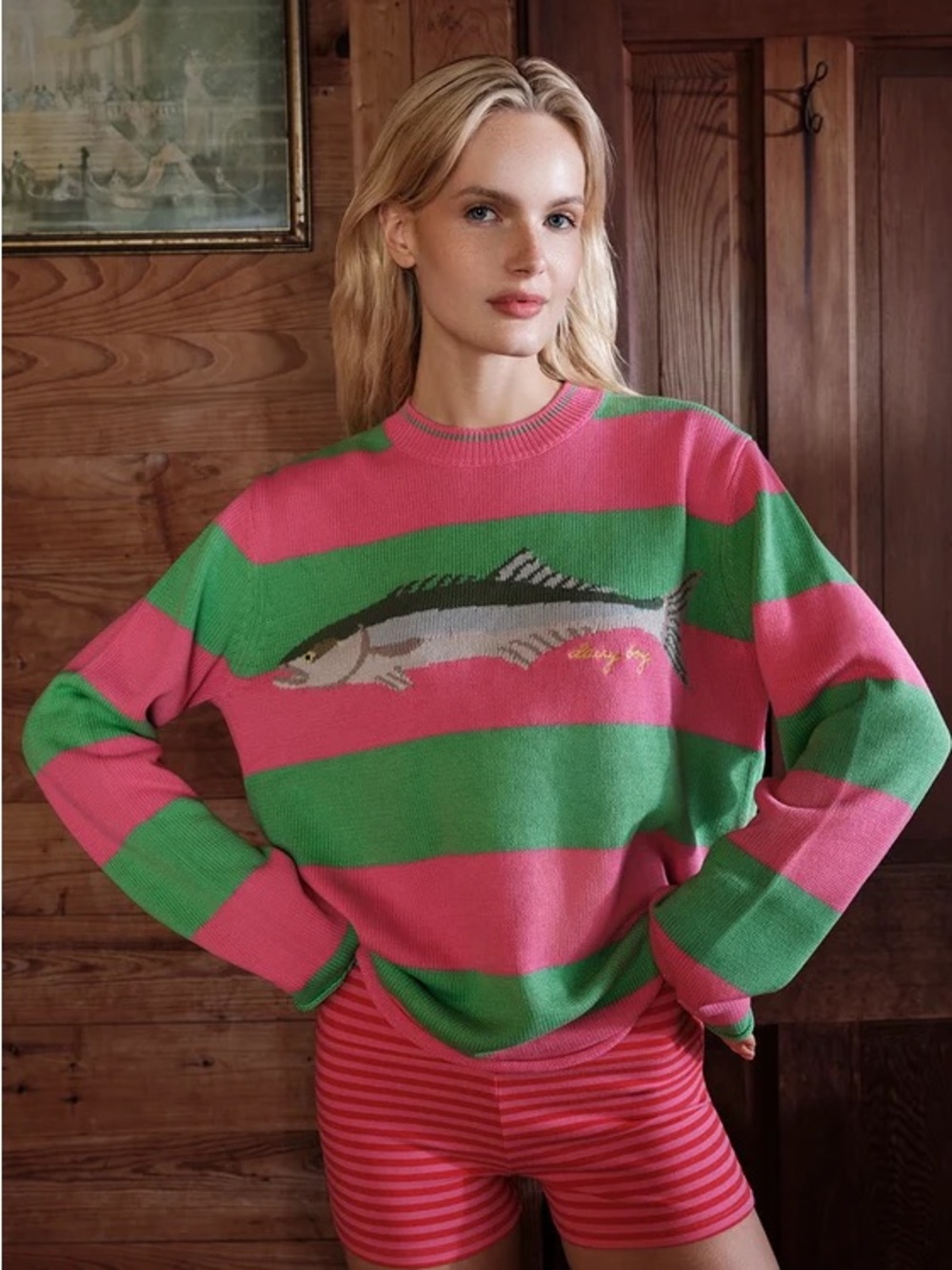 Dairy Boy Watermelon Stripe Bluefish Sweater